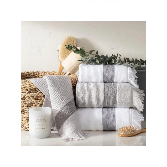 %100 Pamuk Gri Havlu, 30X50 cm