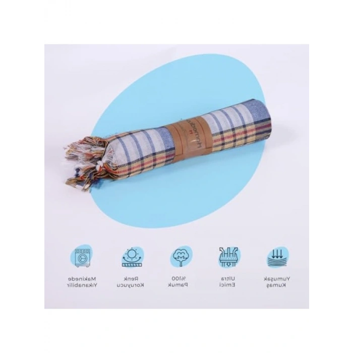 %100 Pamuk Hamam Peştemali, 80x160 cm, Mavi