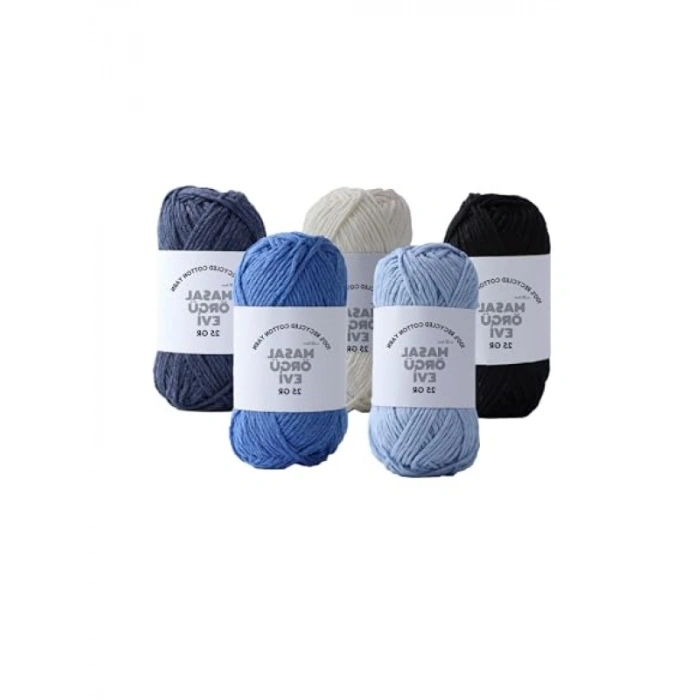 %100 Pamuk Örgü İpi, 25 Gram, 10 Renk Seçeneği