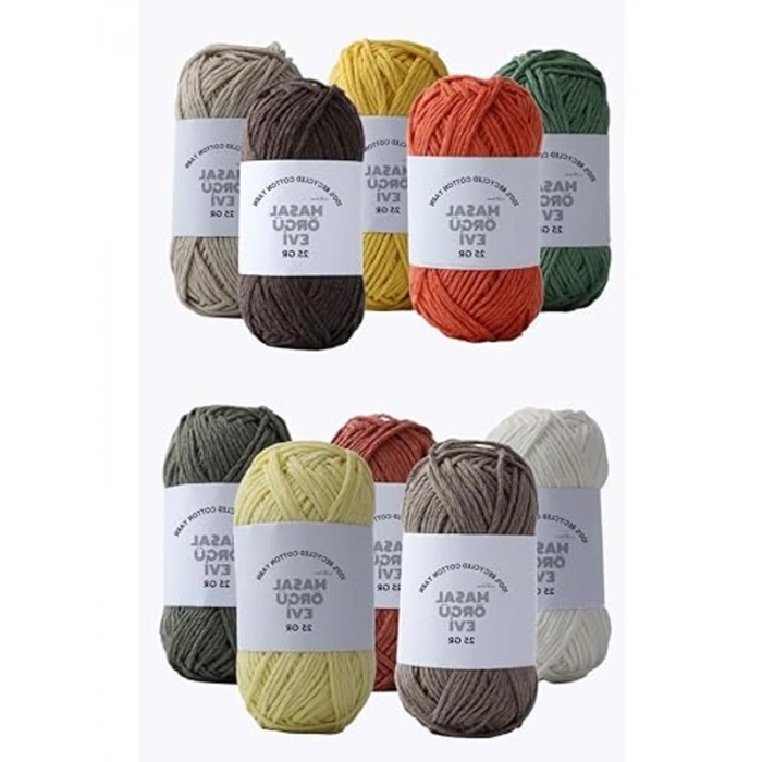 100% Pamuk Örgü İpi, 25 Gram Mini Cotton Serisi, 10 Renk Seçeneği