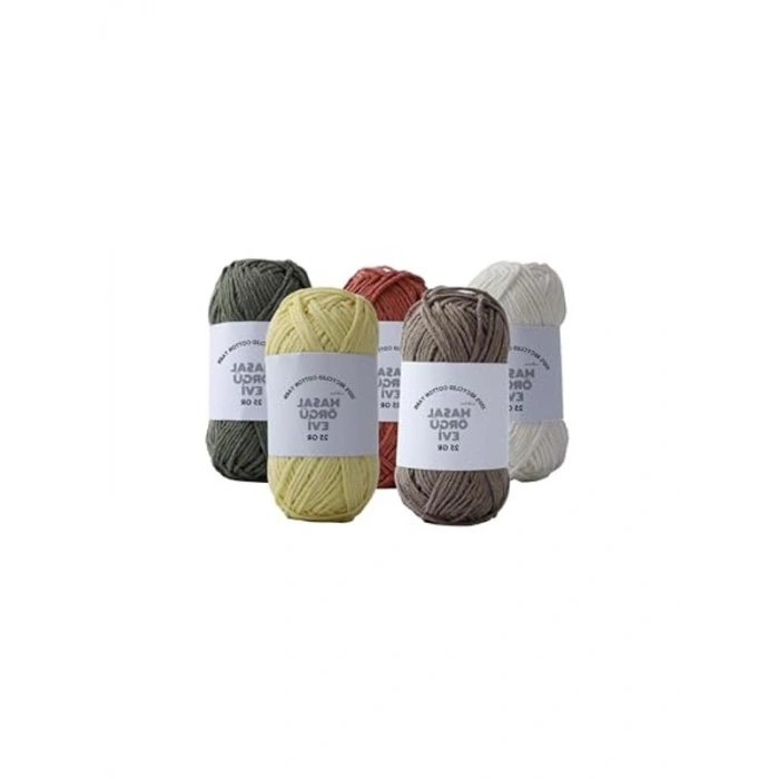 100% Pamuk Örgü İpi, 25 Gram Mini Cotton Serisi, 10 Renk Seçeneği