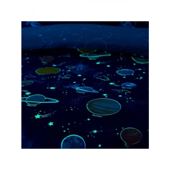 %100 Pamuklu Çift Kişilik Nevresim Takımı - Mavi Renk