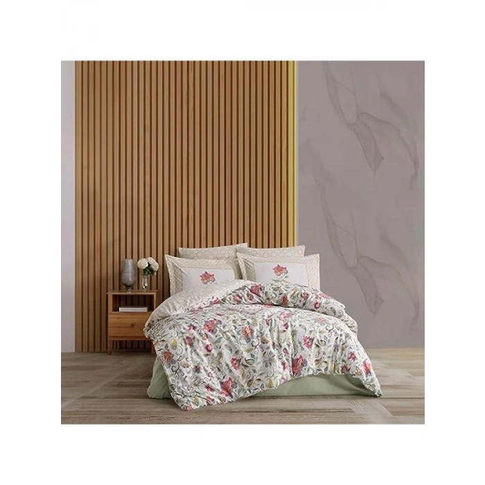 %100 Pamuklu Çift Kişilik Nevresim Takımı, Yeşil