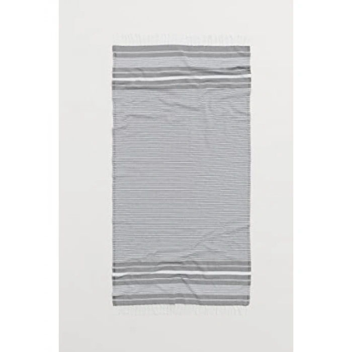 %100 Pamuklu Hızlı Kuruyan Plaj Havlusu - Gri - 100x80 cm