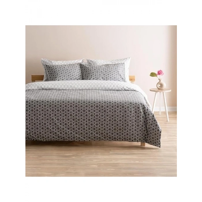 %100 Pamuklu Tek Kişilik Nevresim Seti - Antrasit Renk