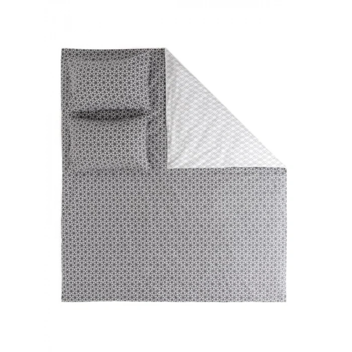 %100 Pamuklu Tek Kişilik Nevresim Seti - Antrasit Renk