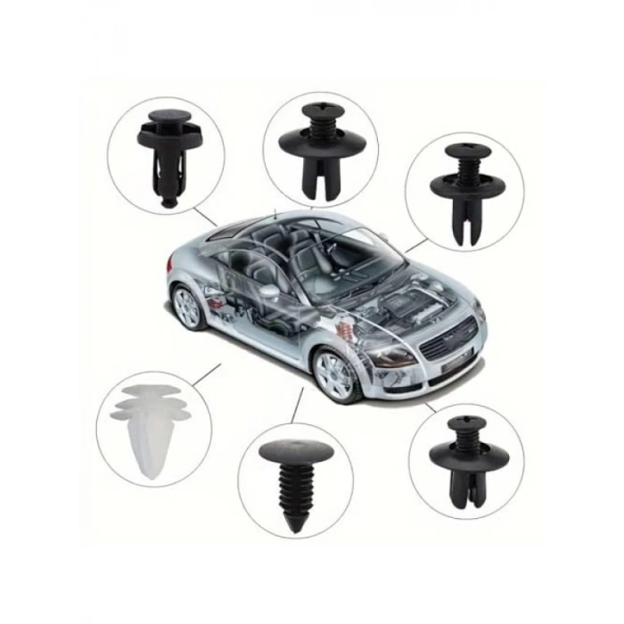 100 Parça Evrensel Plastik Trim Klips Seti - Araç İçi Montaj