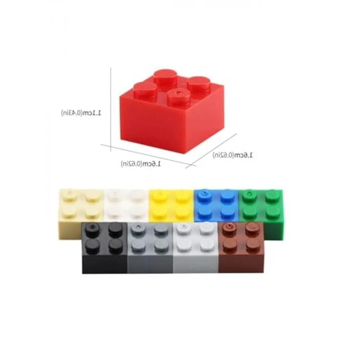 100 Parça Renkli Mini Tuğla Seti, 2x2 Yapı Blokları ile Yaratıcı Oyun