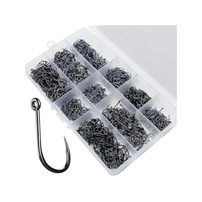 1000 Adet Paslanmaz Karbon Çelik Halkalı Olta Seti, 3-12 Numara