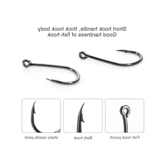 1000 Adet Paslanmaz Karbon Çelik Halkalı Olta Seti, 3-12 Numara