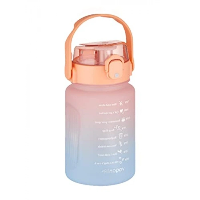 1000 ml Çift Renk Pipetli Motivasyon Matarası