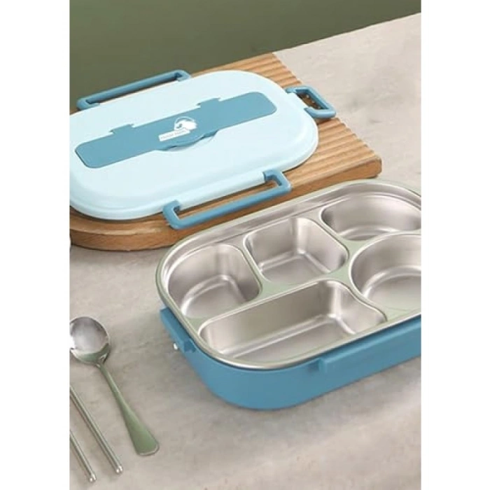 1000 ML Kapasiteli Paslanmaz Çelik Lunchbox ve Çelik Kaşık