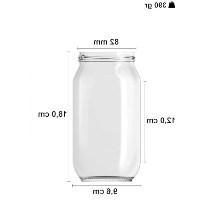 1000 ml Kapasiteli Şeffaf Cam Kavanoz, 6lı Set, Metal Kapaklı