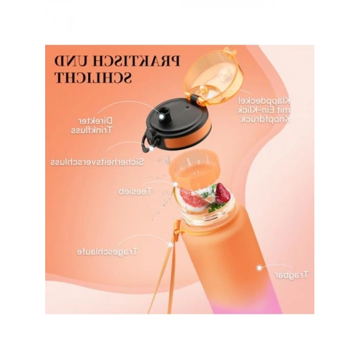 1000 Ml Tritan Matara, Zaman İşaretli ve Sızdırmaz