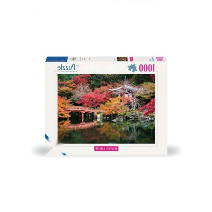 1000 Parça Ağaç Evler Puzzle - Canlı Renkler