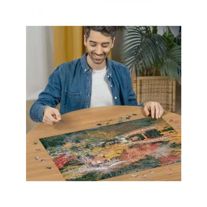 1000 Parça Ağaç Evler Puzzle - Canlı Renkler