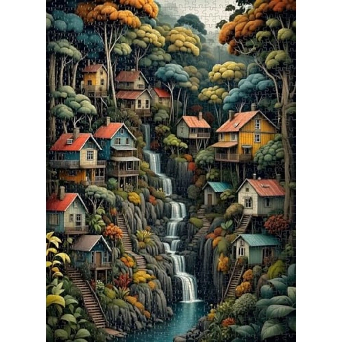 1000 Parça Ağaçların Gölgesinde Huzur Temalı Puzzle