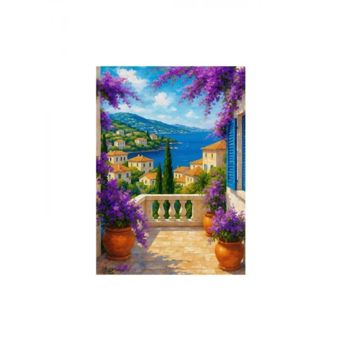 1000 Parça Begonvilli Deniz Manzarası Puzzle