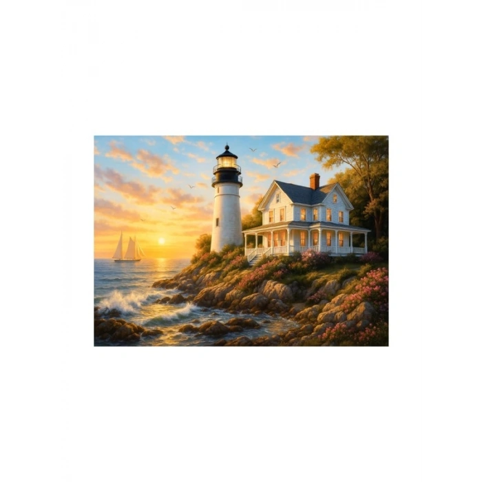 1000 Parça Deniz Feneri Günbatımı Puzzle