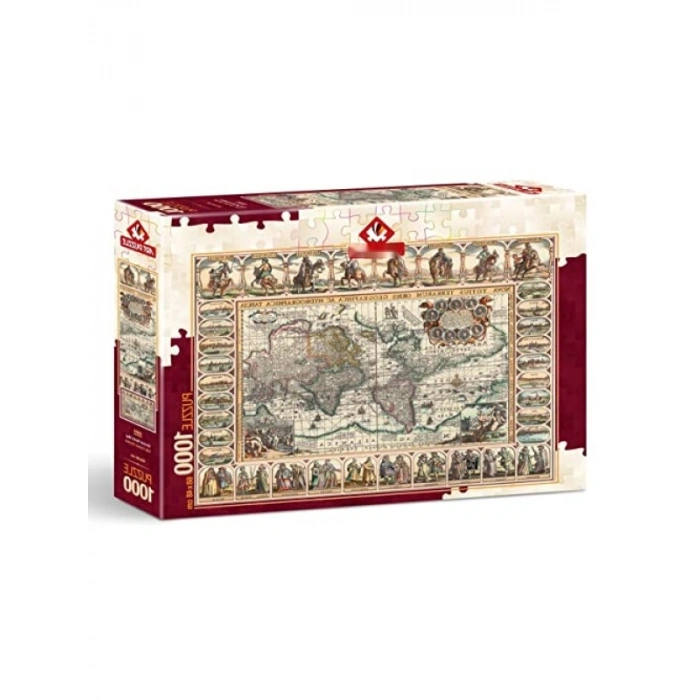 1000 Parça Eski Dünya Haritası Puzzle