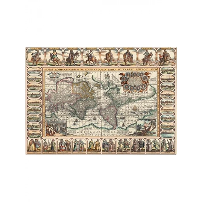 1000 Parça Eski Dünya Haritası Puzzle