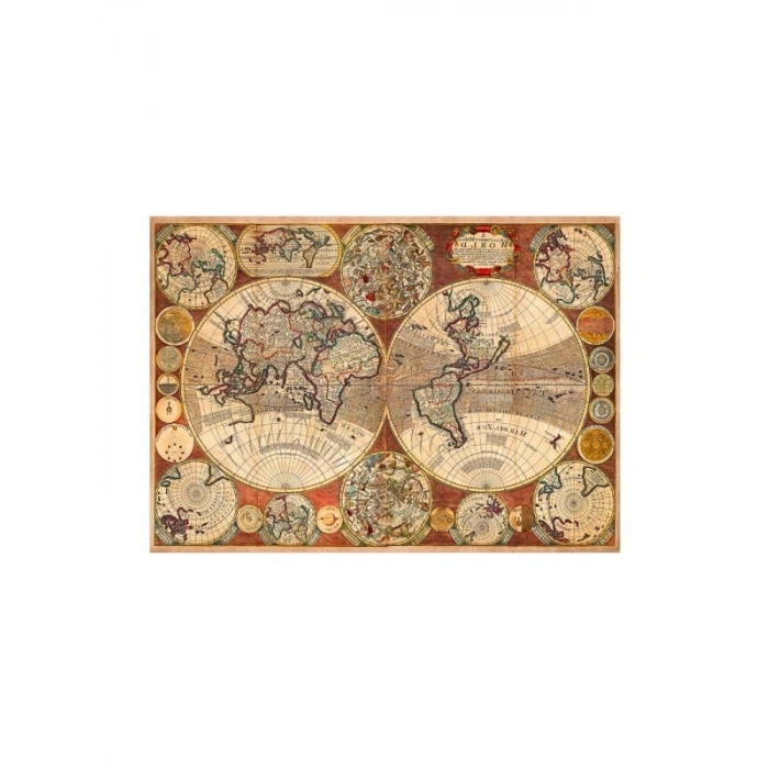 1000 Parça Eski Dünya Haritası Puzzle