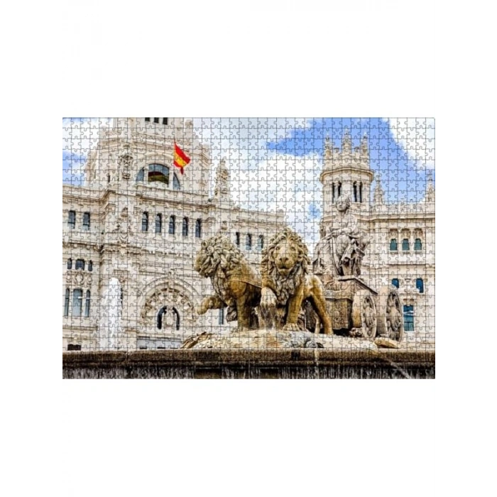 1000 Parça MDF Ahşap Yapboz, İspanyol Kibele Çeşmesi Temalı