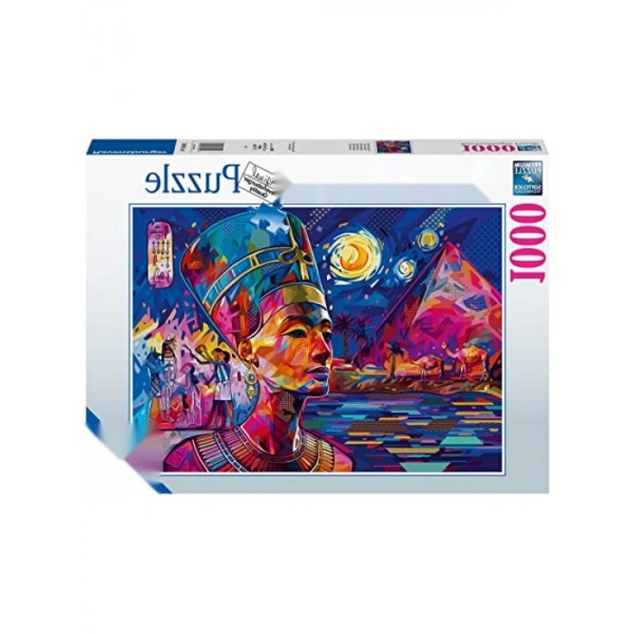 1000 Parça Nefertiti Temalı Puzzle - Canlı Renkler
