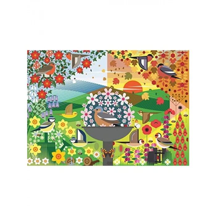 1000 Parça Renkli Kuşlar Temalı Puzzle