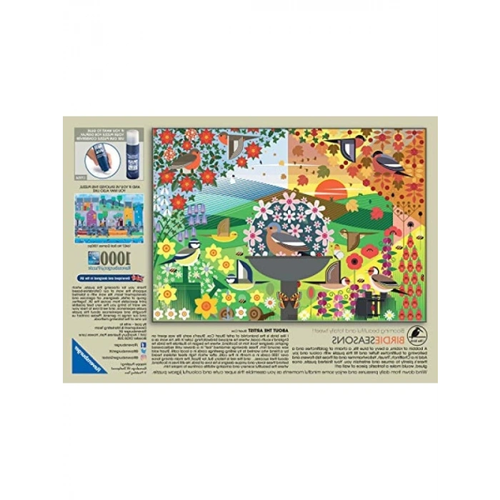 1000 Parça Renkli Kuşlar Temalı Puzzle