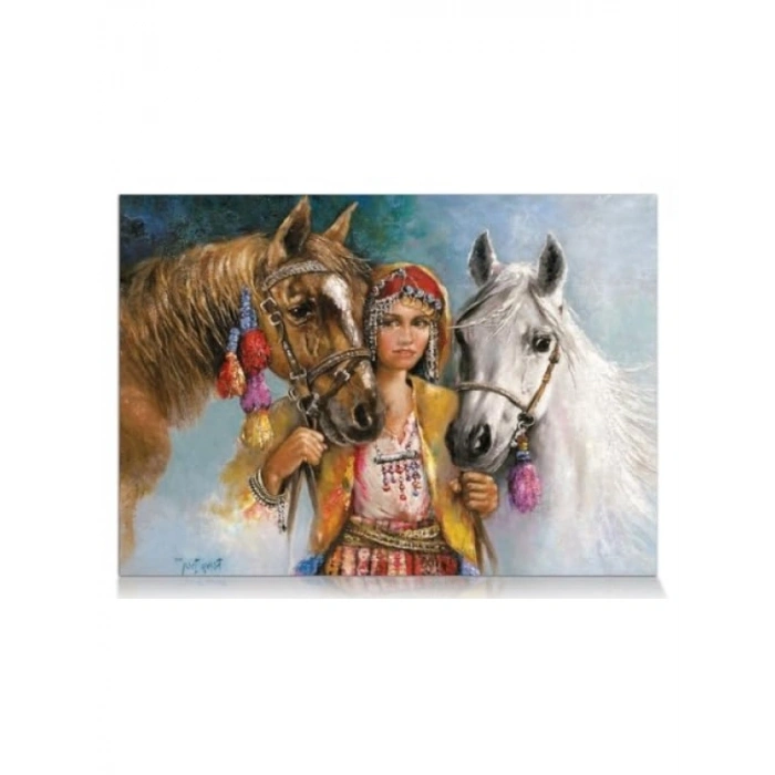 1000 Parça Rustik Köylü Kızı Temalı Puzzle