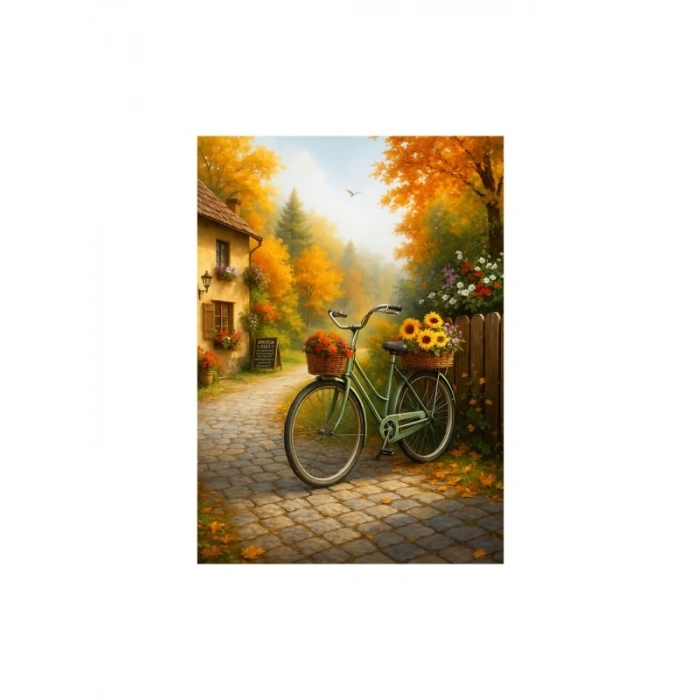 1000 Parça Sonbahar Kafe Manzarası Yapboz Seti