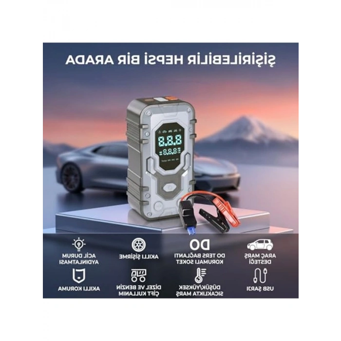 1000A Tepe Akımlı Akü Takviye Kiti, 10.000 mAh Kapasite