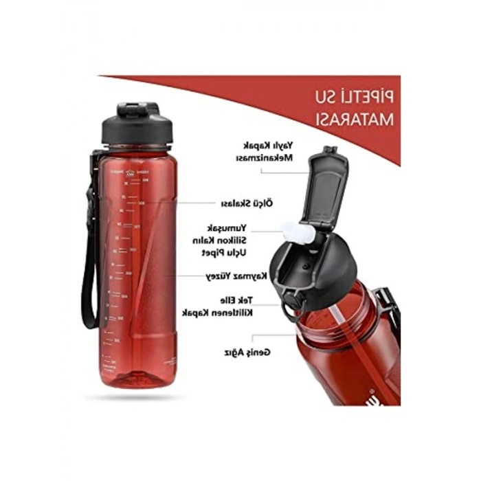 1000ml Tritan Su Matarası, Pilavlı Tasarım, Turkuaz