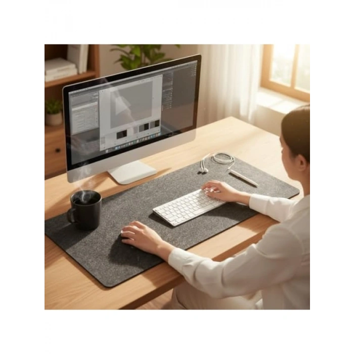 100x44 cm Antrasit Renk Keçe Mouse Pedi, 3 mm Kalınlık