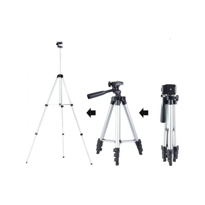 105 cm Uzunlu Telefon ve Kamera Tutucu Tripod Ayak Profesyonel Kullanım