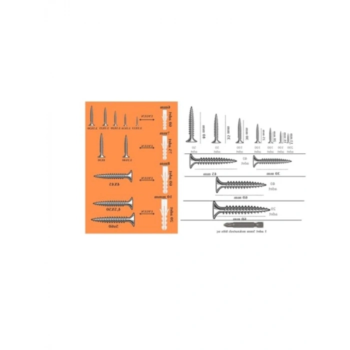 1070 Parça Vida ve Dübel Seti - Takım Çantası