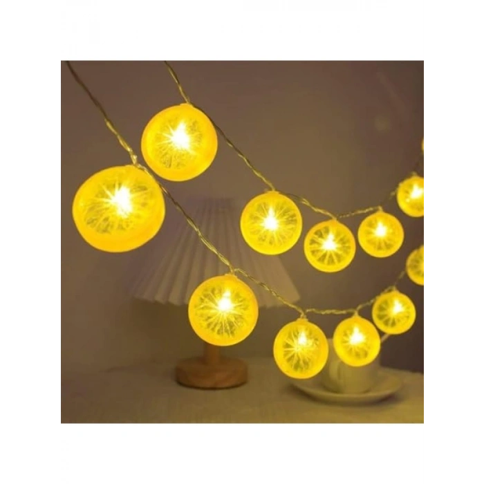 10’lu Limon Dilimi Şeklinde LED Işık Zinciri – 2 Metre