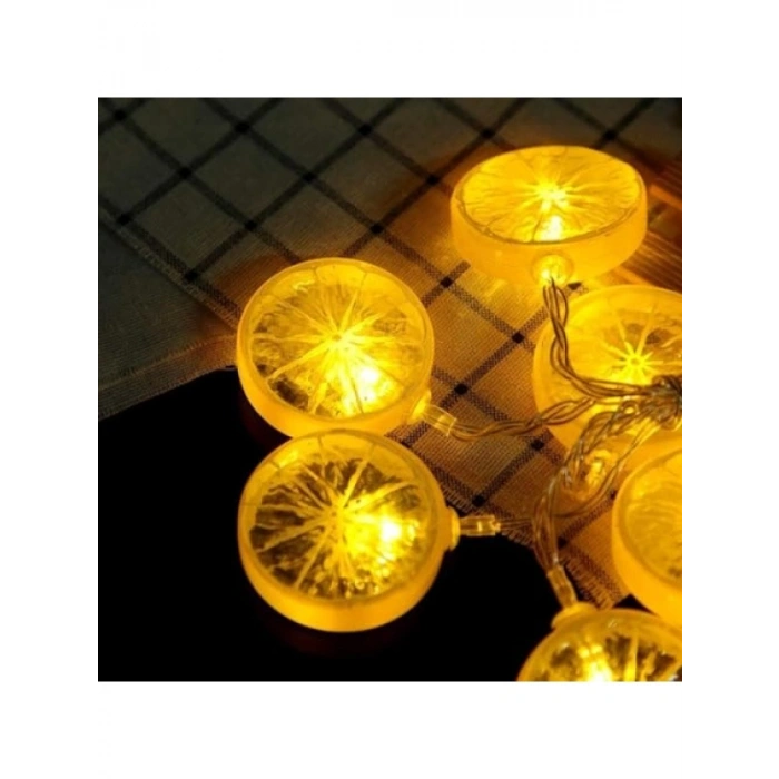 10’lu Limon Dilimi Şeklinde LED Işık Zinciri – 2 Metre