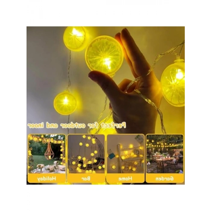 10’lu Limon Dilimi Şeklinde LED Işık Zinciri – 2 Metre