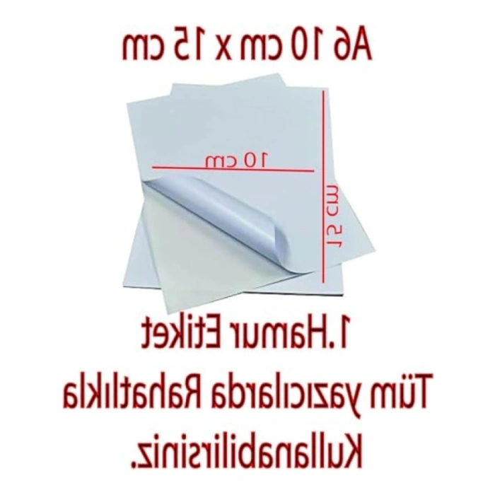 10x15 cm Güçlü Yapışkanlı A6 Etiket Kağıdı (100 Yaprak)
