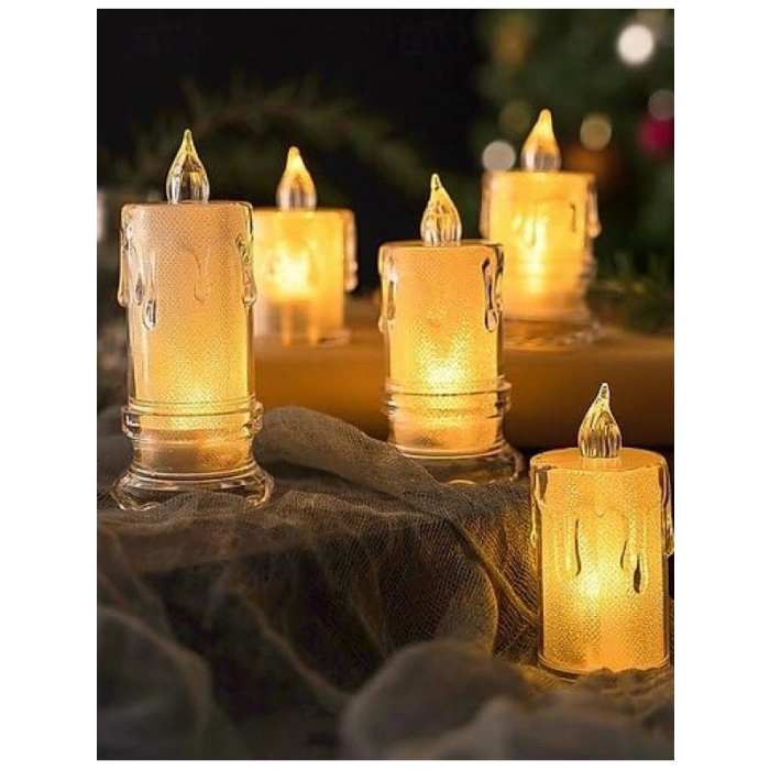 11 cm Pilli LED Mum - 12 Adet Paket