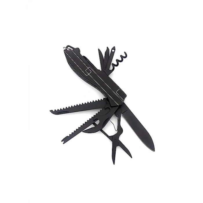 11 Fonksiyonlu Siyah Kamp Cep Çakısı