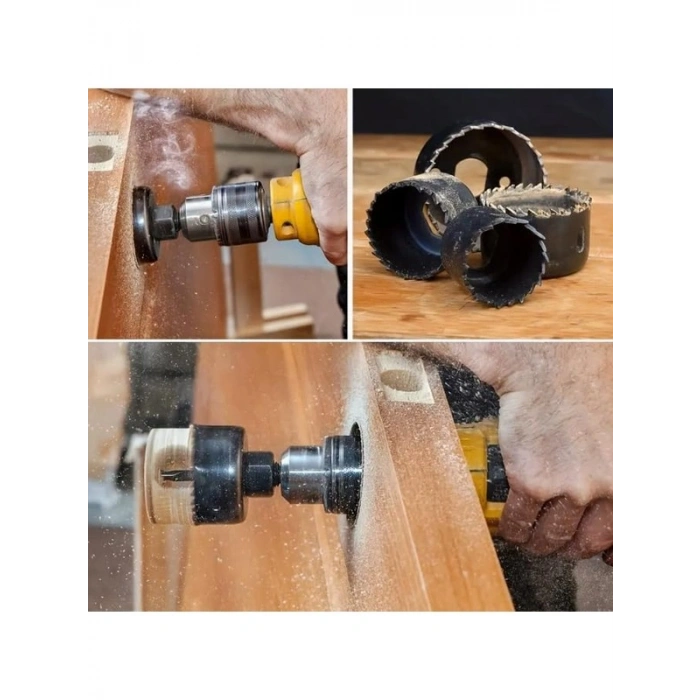 11 Parça Daire Delik Açma Panç Seti, Duvar ve Plastik için Matkap Ucu