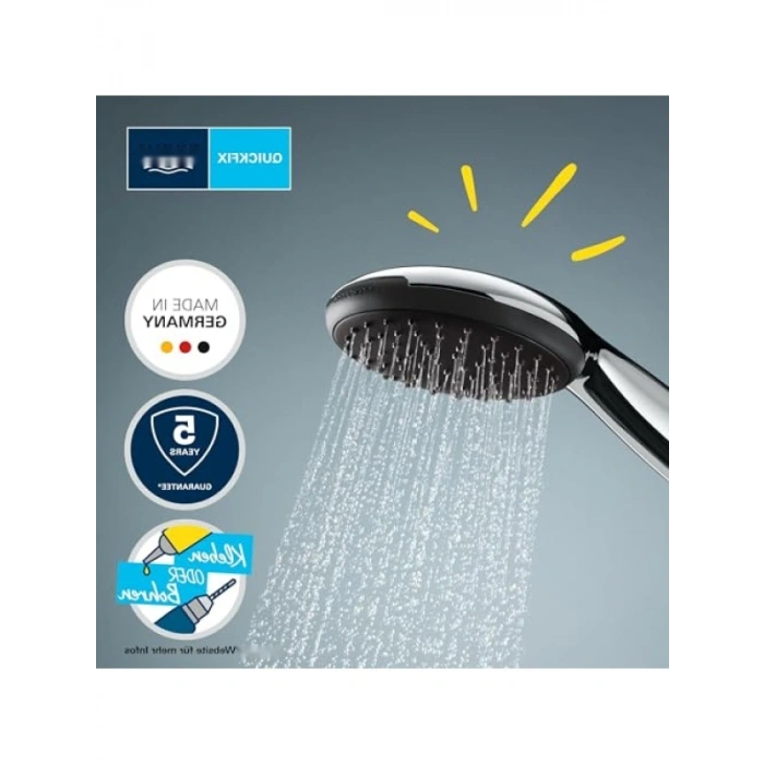 110mm Yuvarlak El Duşu Seti, 3 Akışlı, Krom Kaplama