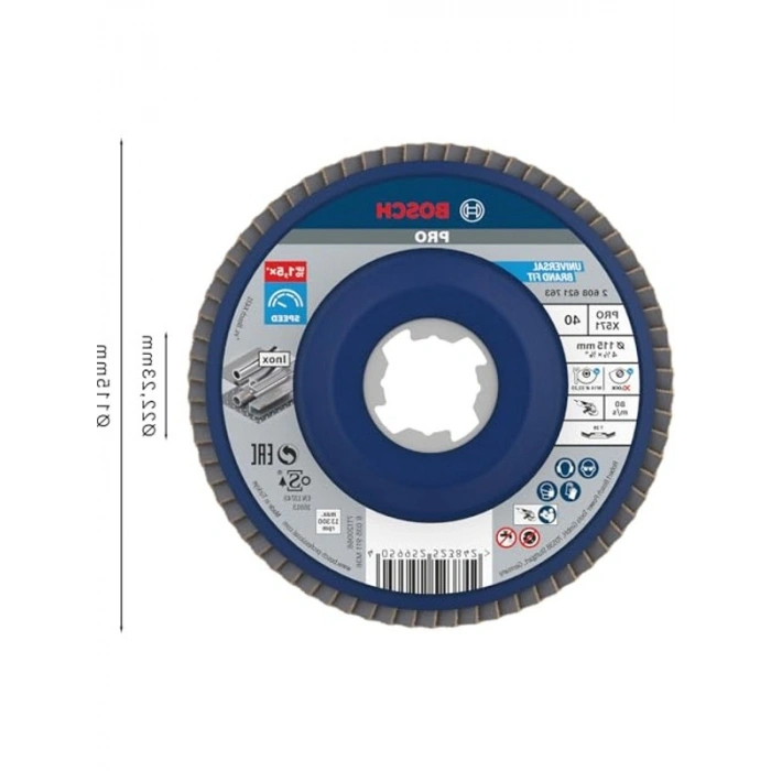 115 mm X-LOCK Yelpaze Taşlama Diski, Profesyonel Aksesuar