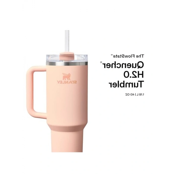 1.18 Litre Kapasiteli Pipetli Termos Bardak, Pastel Turuncu Renk