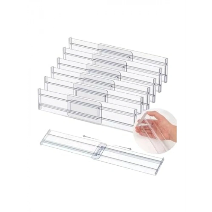 12 Adet Ayarlanabilir Akrilik Çekmece Bölücü Organizer