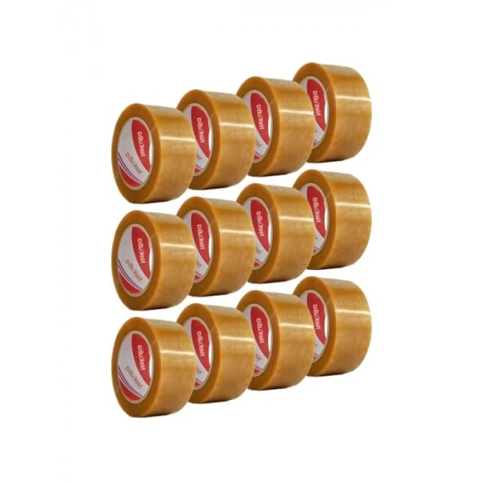 12 Adet Şeffaf Koli Bandı 45mm Genişlik, 100m Uzunluk