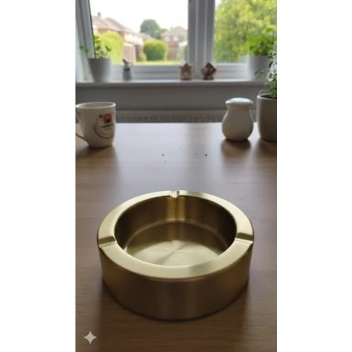 12 cm Çapında Paslanmaz Çelik Küllük, Hijyenik ve Modern Tasarım